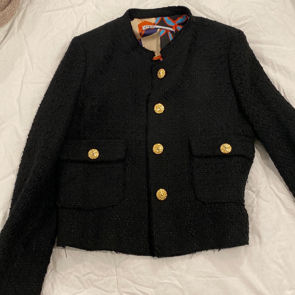 Black knit blazer